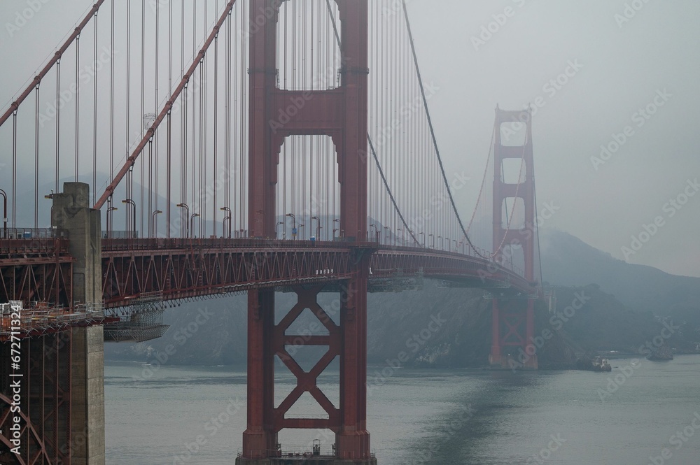 Golden Gate Bridge shrouded in mist. San Francisco, California, USA. Golden Gate Bridge shrouded in mist. San Francisco, California, USA.