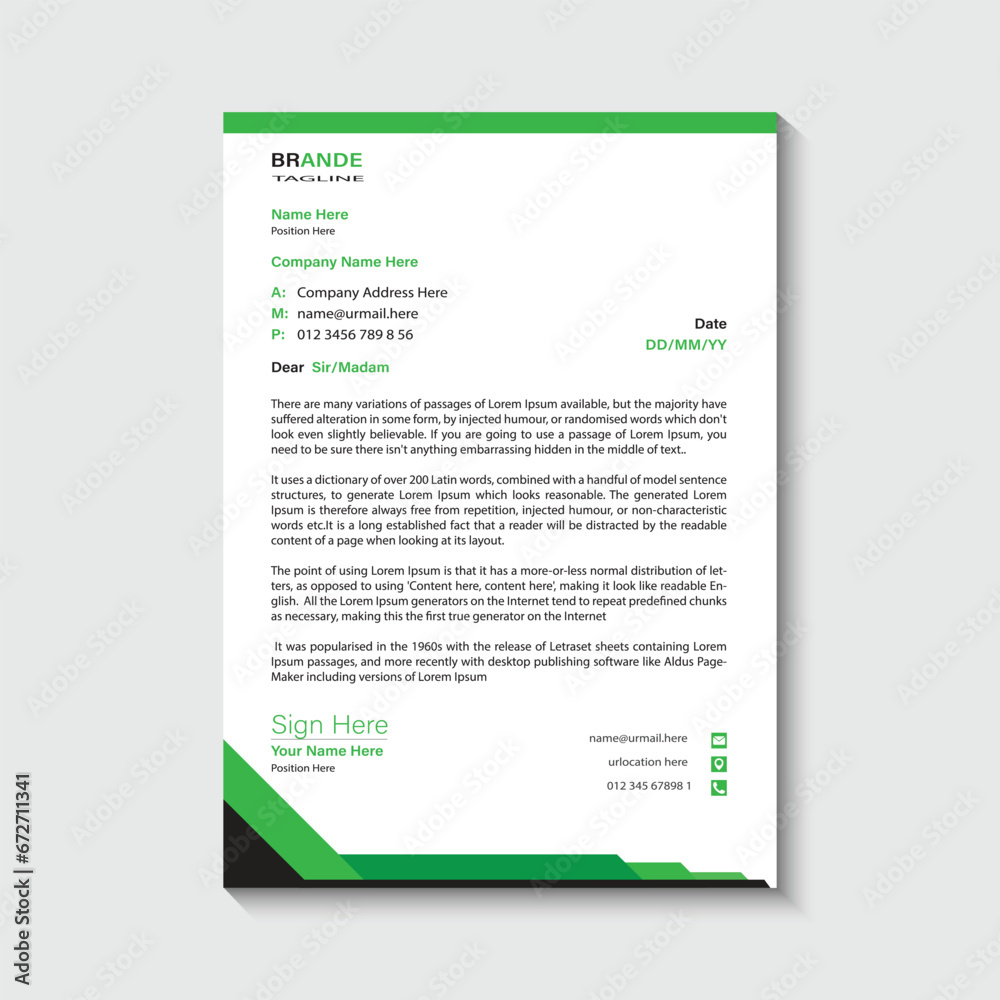 modern and business letterhead design template modern and business letterhead design template