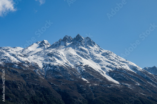 Snow capped mountains on the austral