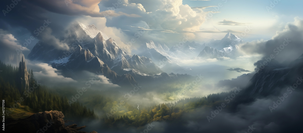 Obraz premium A beautiful mountain scene