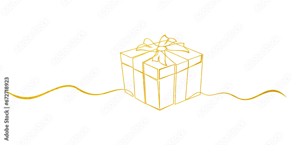 golden gift box - obrazy, fototapety, plakaty 