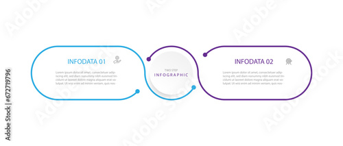 2 line step process infographic template vector element 