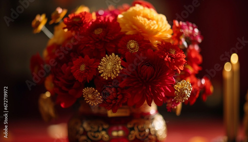 Vibrant bouquet of multi colored flowers brings joy to celebration generated by AI © Jeronimo Ramos