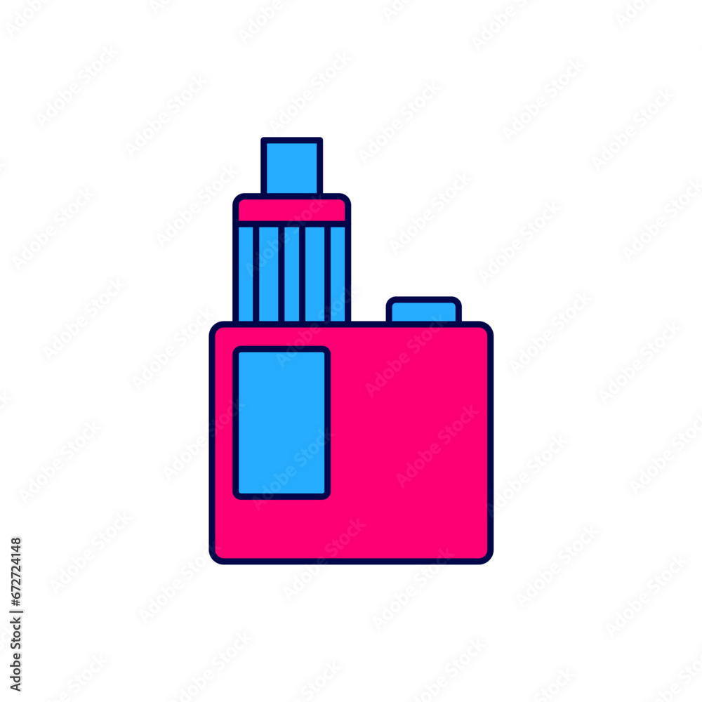 Filled outline Vape mod device icon isolated on white background. Vape smoking tool. Vaporizer Device. Vector Filled outline Vape mod device icon isolated on white background. Vape smoking tool. Vaporizer Device. Vector