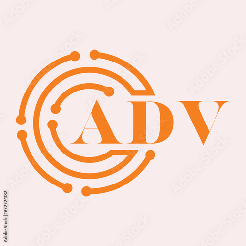 ADV letter design.ADV letter technology logo design on white background.ADV Monogram logo design for entrepreneur and business.