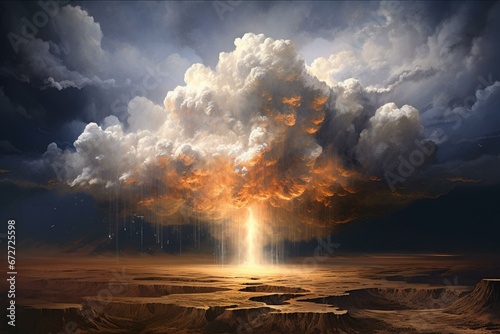 Artistic portrayal of a celestial cloud formation. Generative AI