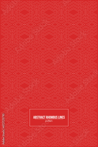 abstract rhombus lines pattern with bright red background
