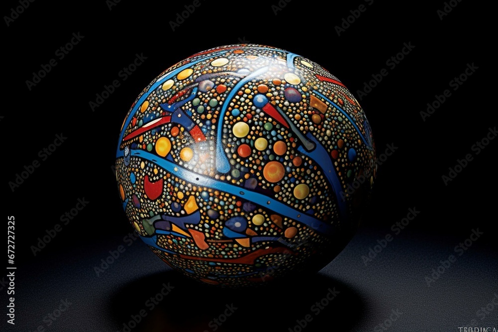A decorated golf ball. Generative AI A decorated golf ball. Generative AI