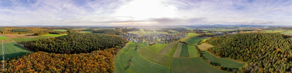 Drohnenpanorama, Rhön, Strahlungen, Herbst