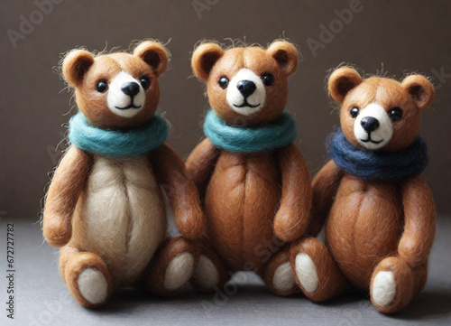 Christmas bears made from needle felting © cggold