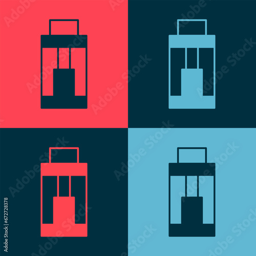 Pop art Vape mod device icon isolated on color background. Vape smoking tool. Vaporizer Device. Vector