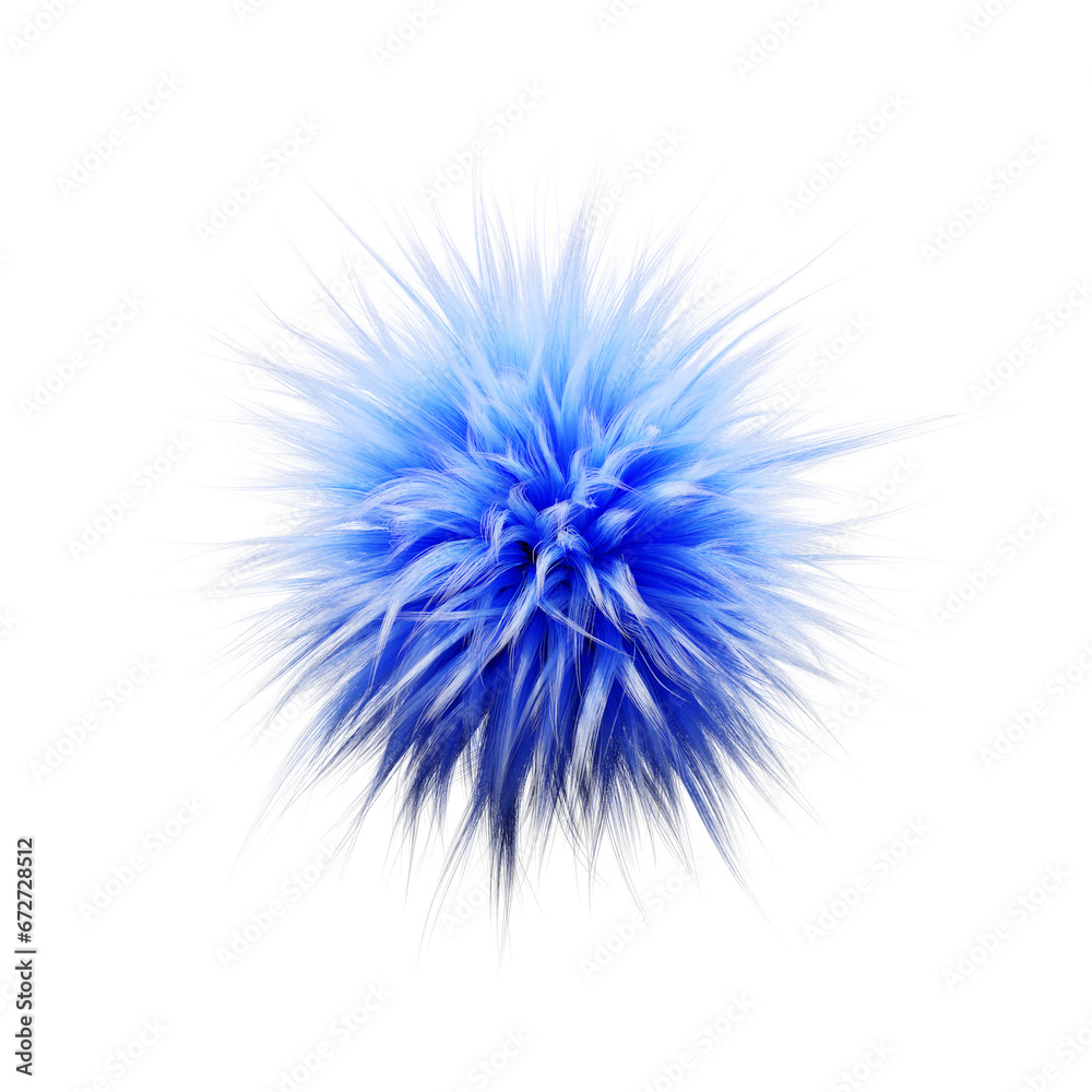 Pom Pom fur isolated on PNG Transparent background high contrast