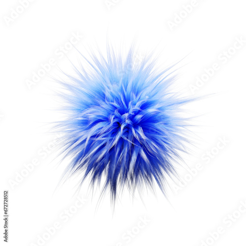 Pom Pom fur isolated on PNG Transparent background high contrast