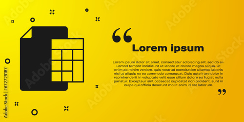 Black Calculator icon isolated on yellow background. Accounting symbol. Business calculations mathematics education and finance. Vector