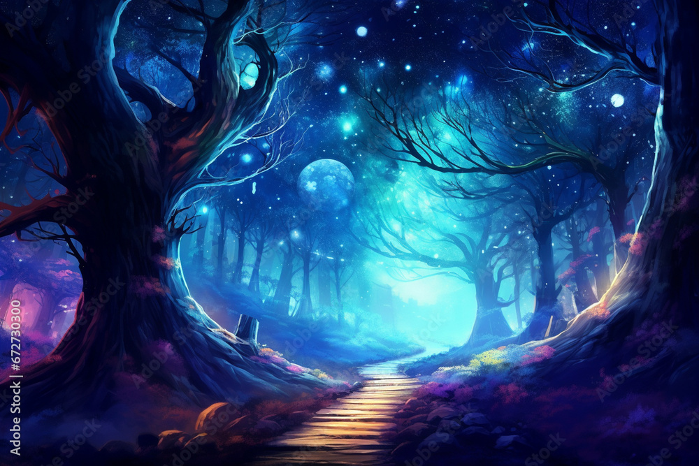 Fototapeta premium Mystical Forest Pathway, fantasy forest