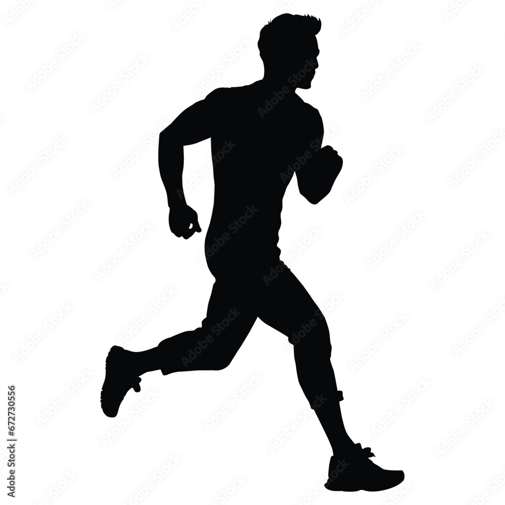 Running Man Silhouette on White Running Man Silhouette on White