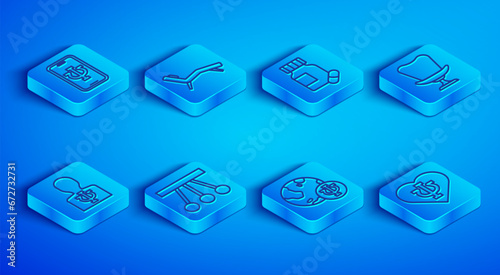 Set line Psychologist online, Armchair, Sedative pills, Pendulum, Psychology, Psi, and icon. Vector