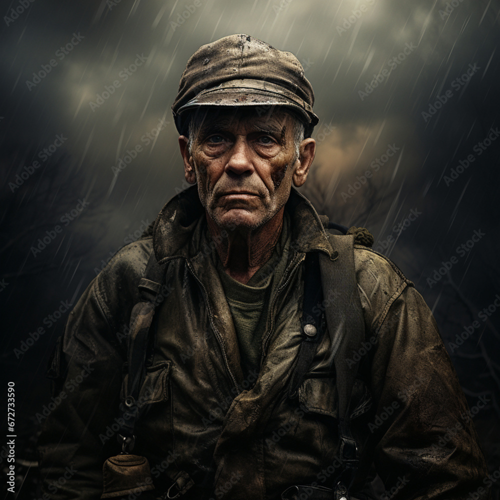 Obraz premium Senior war veteran.