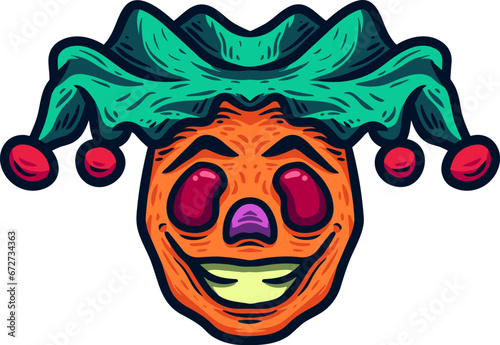 clown angry mascot vector illustration