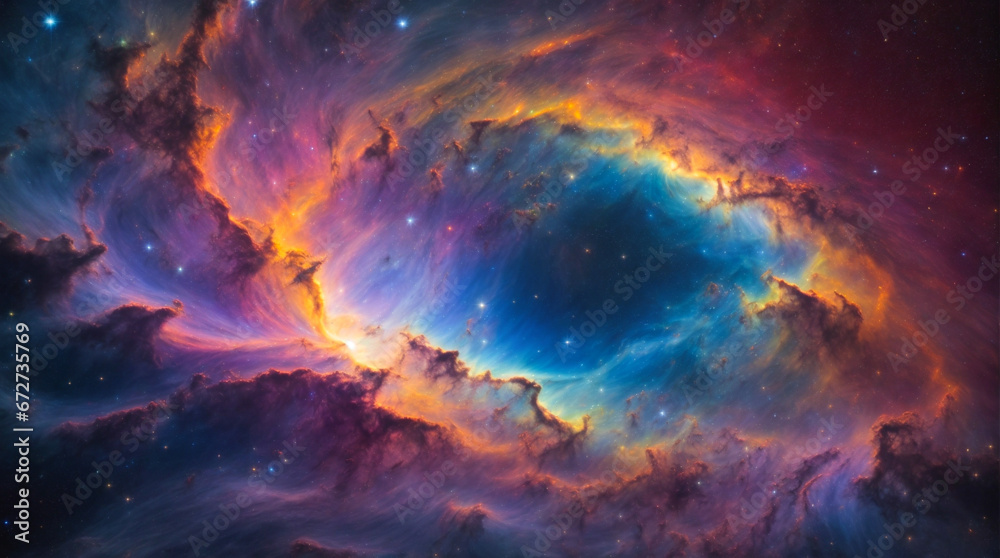 Vibrant Space Galaxy Nebula: Captivating Cosmos & Supernova Beauty