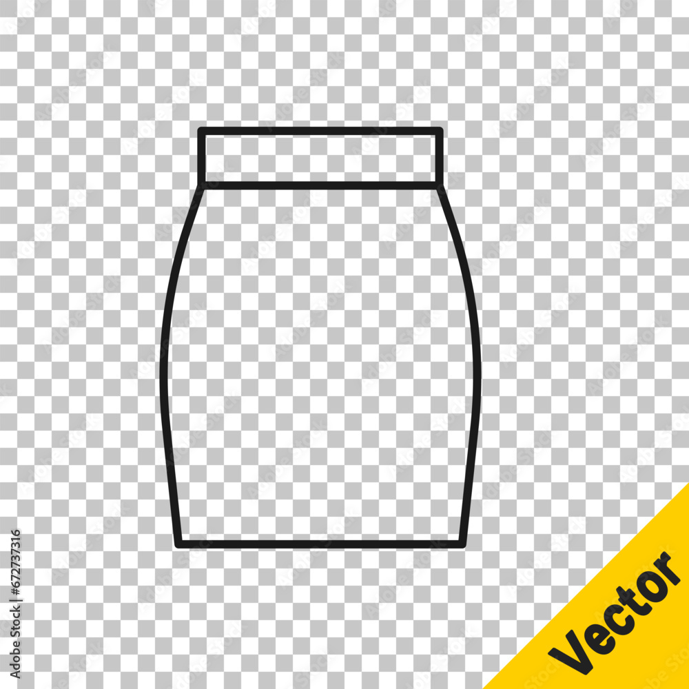 Black line Skirt icon isolated on transparent background. Vector Black line Skirt icon isolated on transparent background. Vector