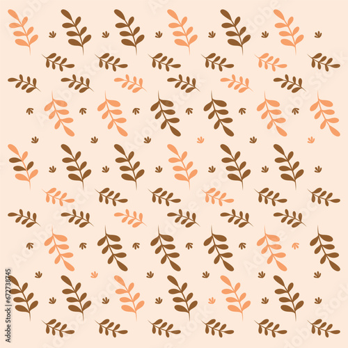 Trendy floral seamless pattern design. Abstract branches of leaves. Foliage repeat texture.