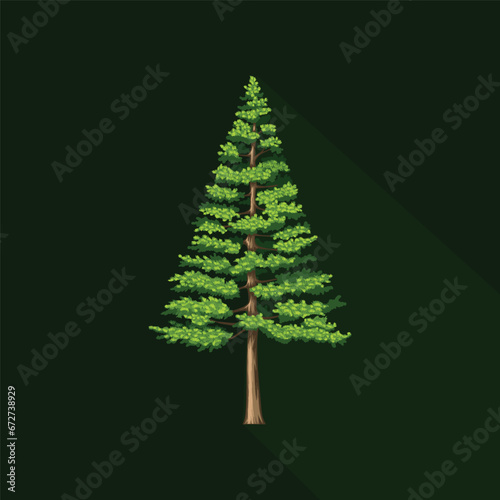 Cute Cartoon Tree Christmas trees vector set stock illustration Vintage trees and forest silhouettes set in a monochrome style isolated vector illustration