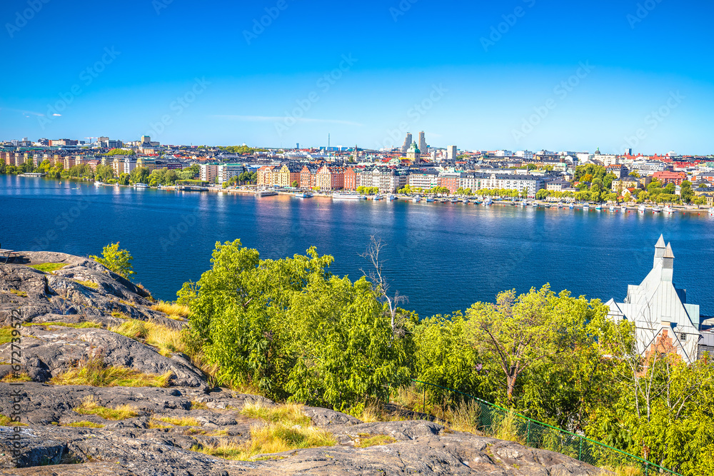 City of Stockholm panoramic view from the hill