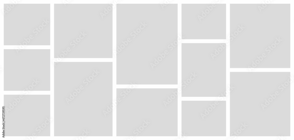 Pictures or photos frame collage. comics page grid layout abstract photo frames and digital photo wall template Pictures or photos frame collage. comics page grid layout abstract photo frames and digital photo wall template