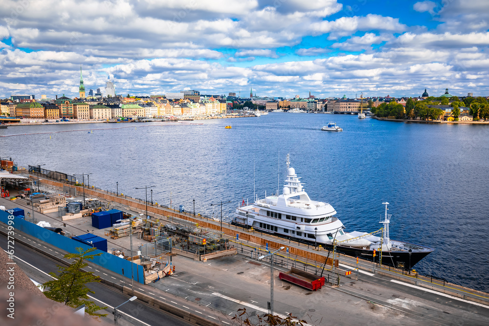 City of Stockholm waterfront panoramic view