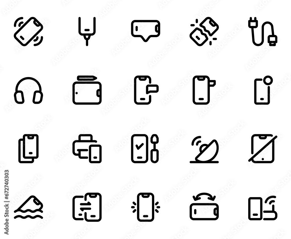 Mobile Devices Line Icons