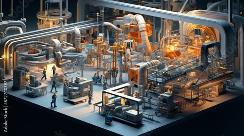 a breathtaking view of a digital production line where 3D Printing technology merges with traditional manufacturing processes, embodying the creativity of this era