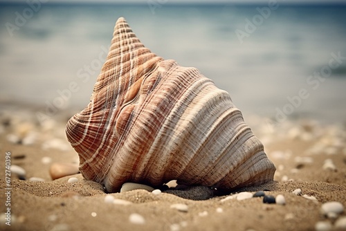 An old picture of a seashell. Generative AI