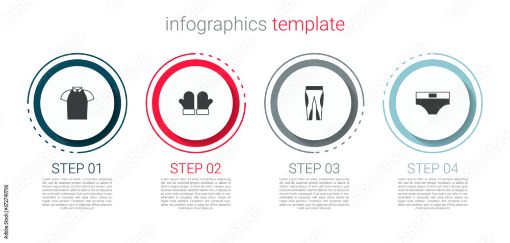 Set Polo shirt, Christmas mittens, Leggings and Men underpants. Business infographic template. Vector Set Polo shirt, Christmas mittens, Leggings and Men underpants. Business infographic template. Vector