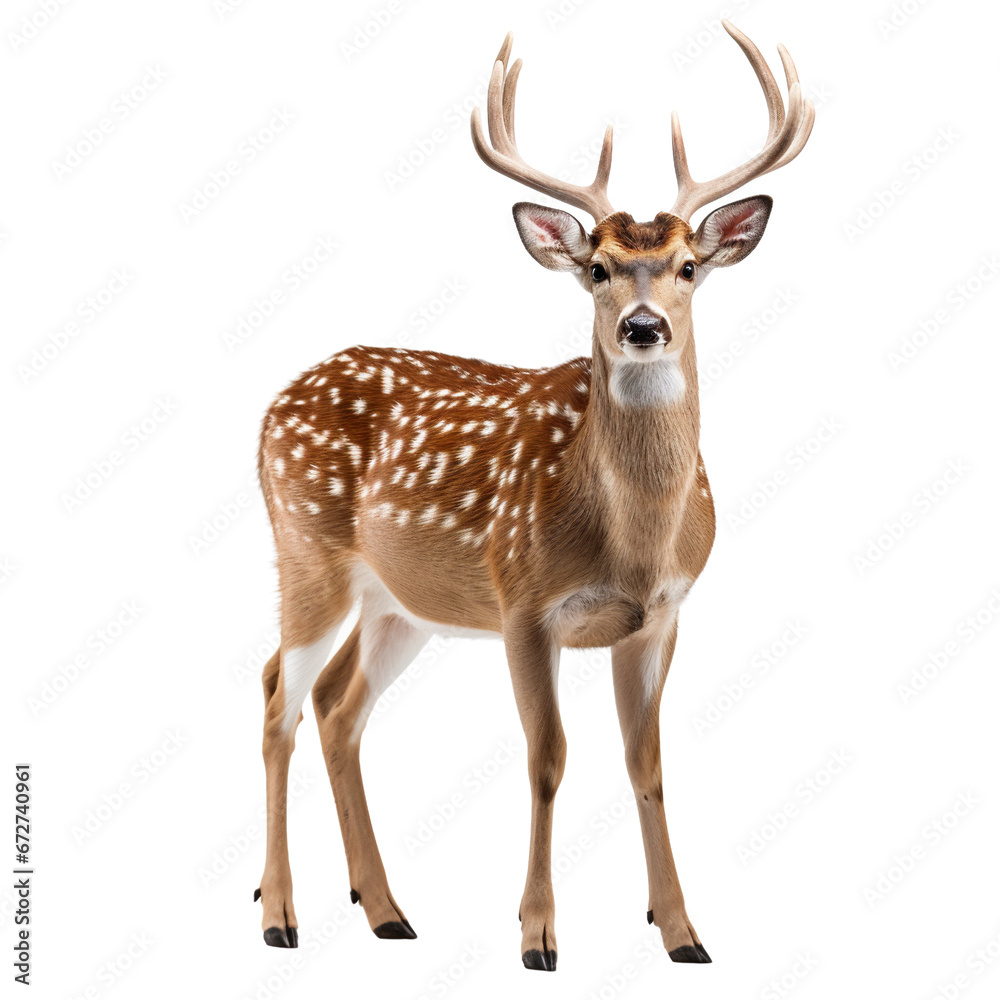 Full body deer isolated white background Full body deer isolated white background