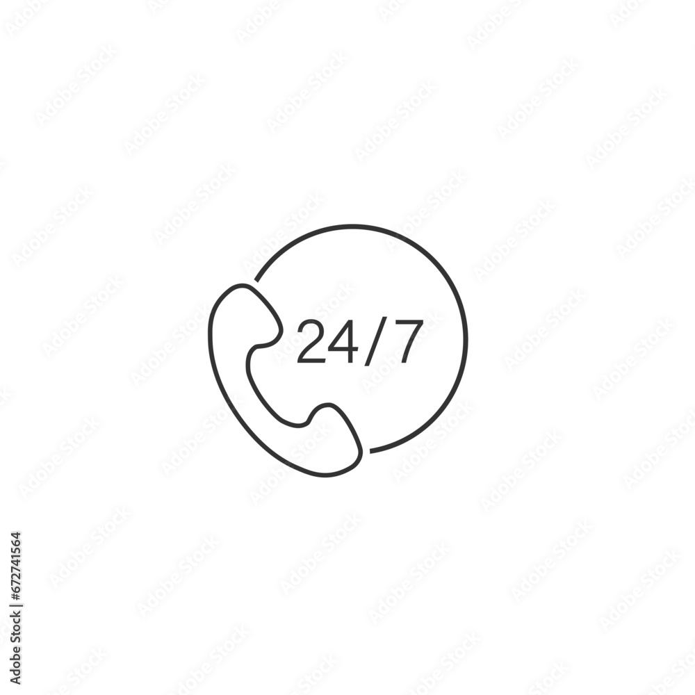 24/7 call center support vector icon 24/7 call center support vector icon