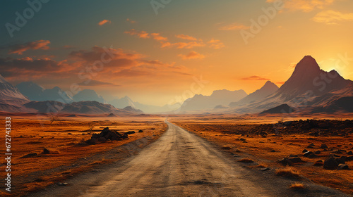 breathtaking landscape road in a desert valley background 16:9 widescreen backdrop wallpapers photo