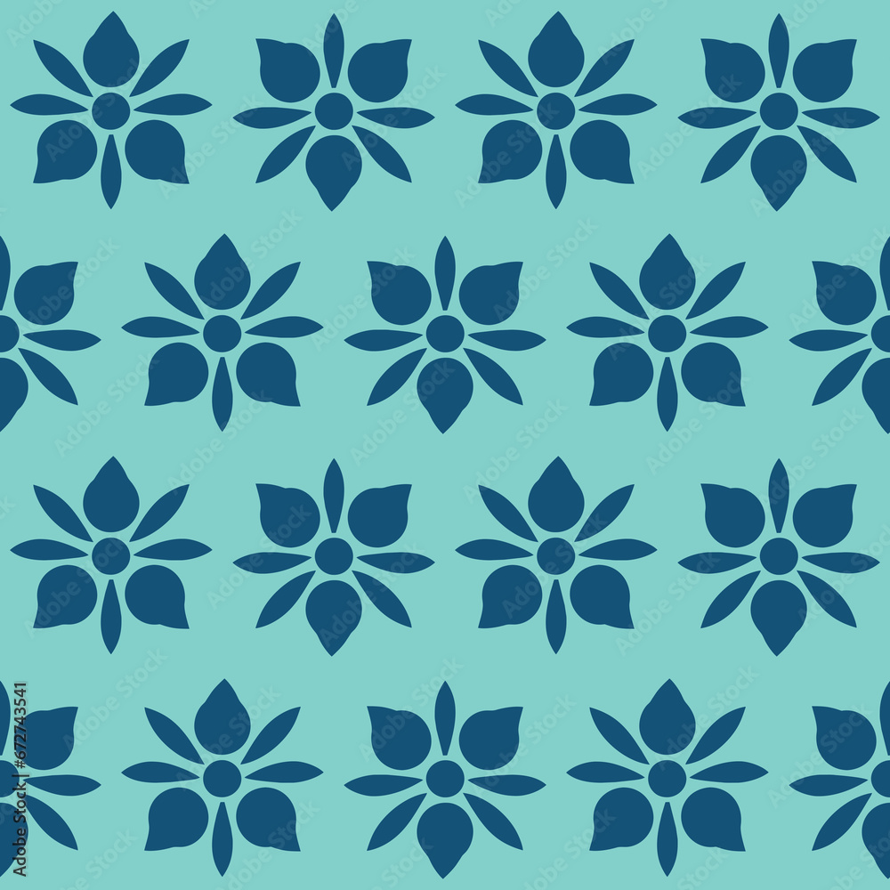 Fototapeta premium flower as geometric seamless pattern.