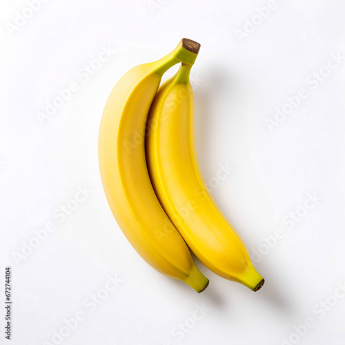 Two bananas on white background 