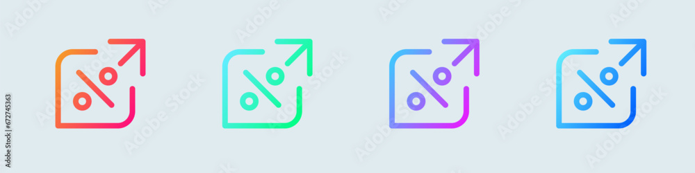 Margin line icon in gradient colors. Profit growth signs vector illustration. Margin line icon in gradient colors. Profit growth signs vector illustration.