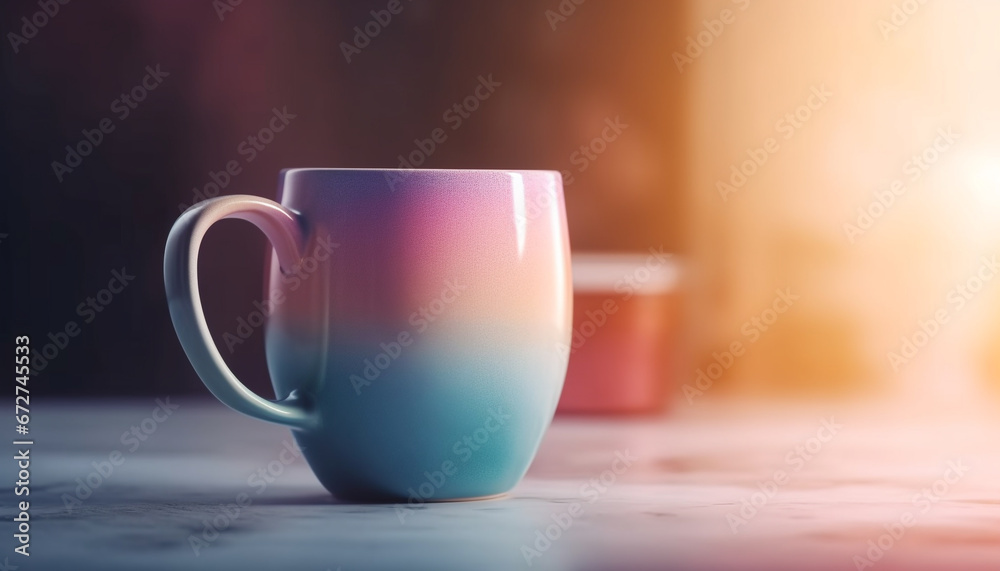 Rustic coffee cup on old fashioned table with copy space background generated by AI Rustic coffee cup on old fashioned table with copy space background generated by AI