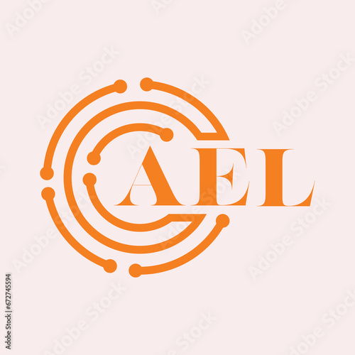 AEL letter design.AEL letter technology logo design on white background.AEL Monogram logo design for entrepreneur and business. photo