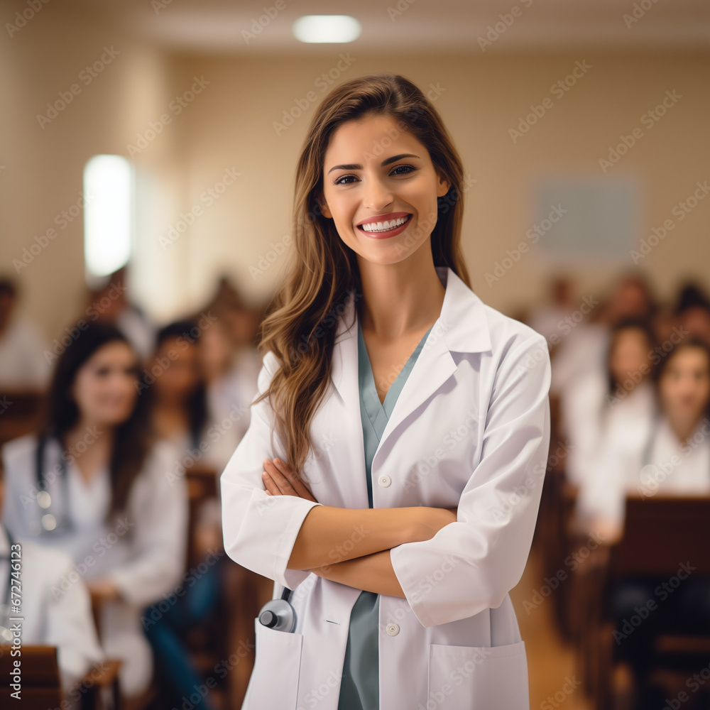 smile and smart woman doctor, AI generate smile and smart woman doctor, AI generate