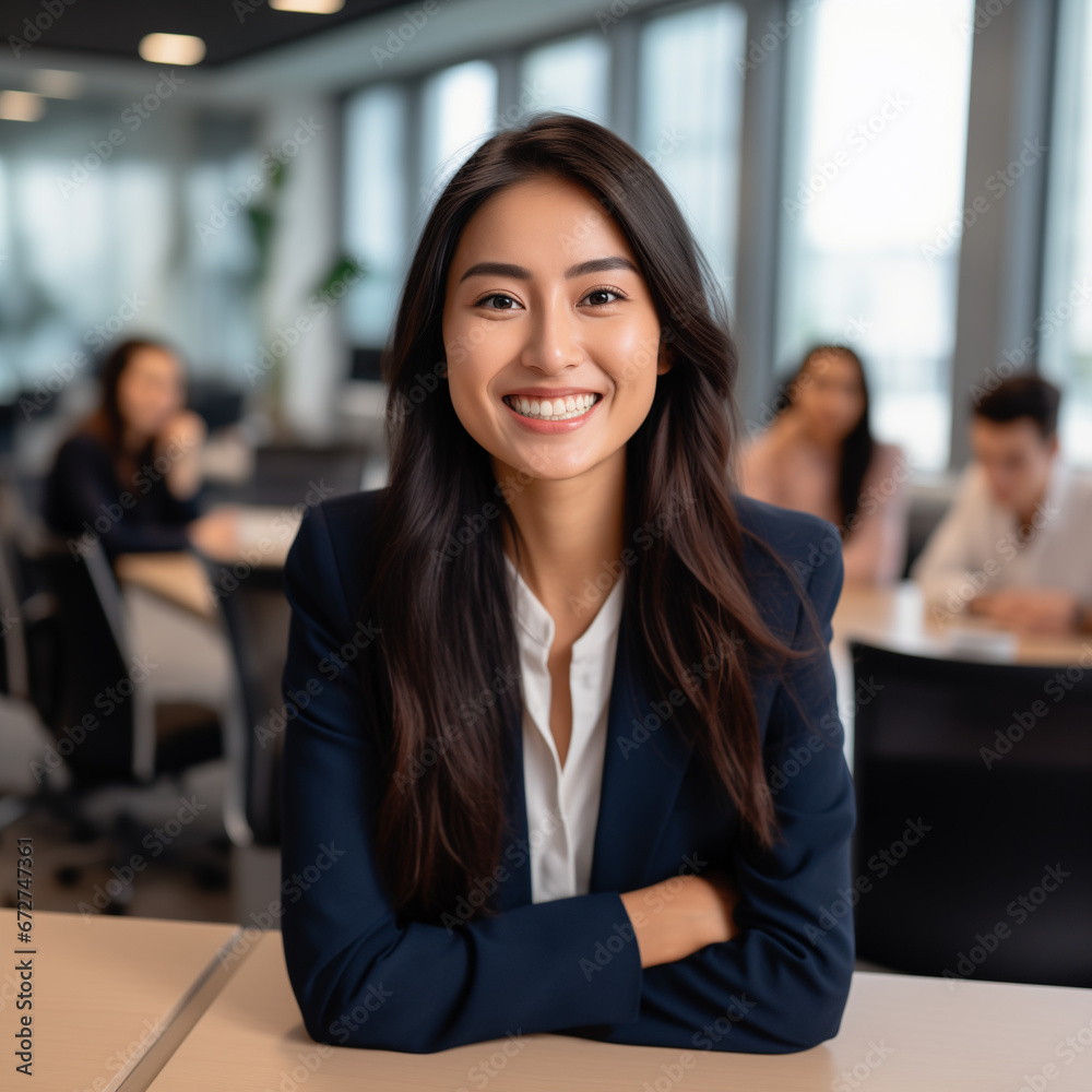 smiling and smart office woman, AI generate smiling and smart office woman, AI generate