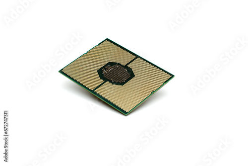 New generation Server processor close-up white background