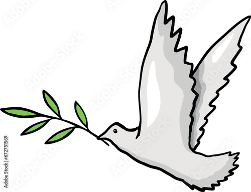 pigeon olive leaf freedom bird (ID: 672751569)
