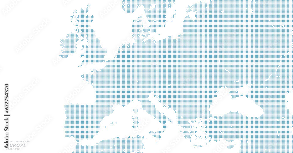 ヨーロッパを中心とした青のドットマップ。　大サイズ。
