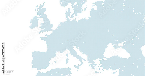 ヨーロッパを中心とした青のドットマップ。 大サイズ。 