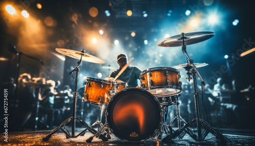 Musical group performing on concert stage with softness and blur   high quality image