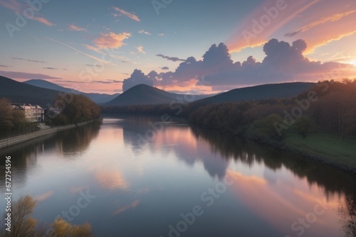 sunrise over the lake